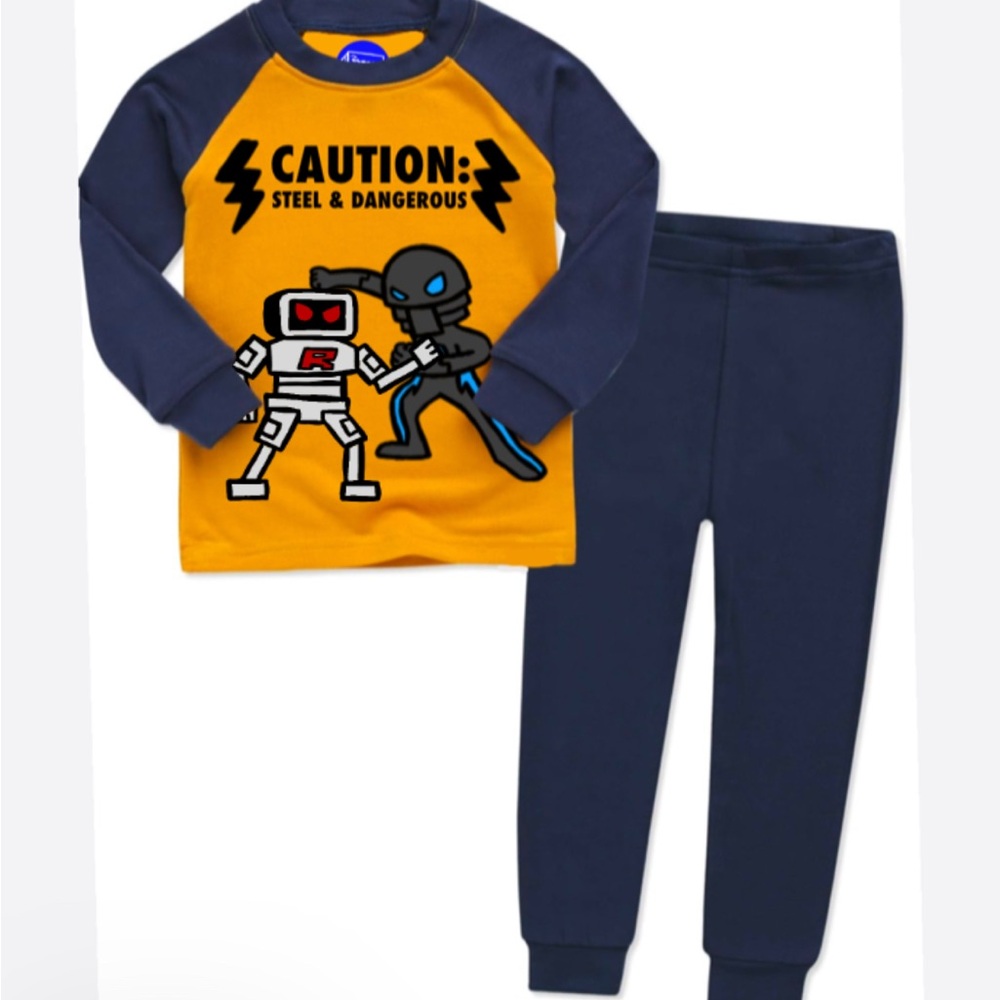 Roblox Kids Pajamas Set Graphic Blue and Yellow Boys